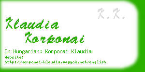 klaudia korponai business card